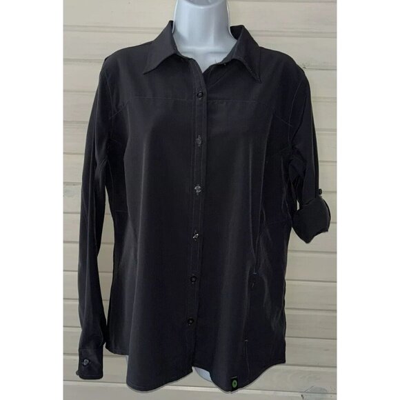 Marmot Sz LARGE Erika Shirt Gray Performance Fabric Button Up Hiking Outdoor EUC - Picture 2 of 12